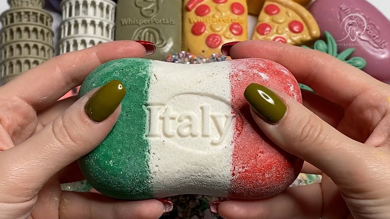 🌍 [ASMR] Flag Soap Collection – Country Soap Press & Crunchy Scrub Sound