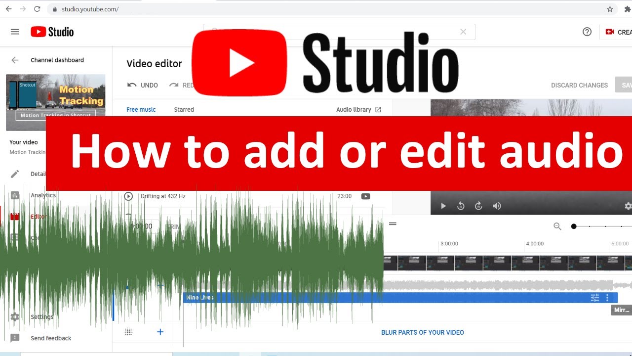 How to add background music to  video in  Studio