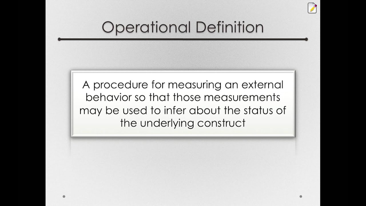 Constructs and Operational Definitions (Module 1111 1111c 11,11)