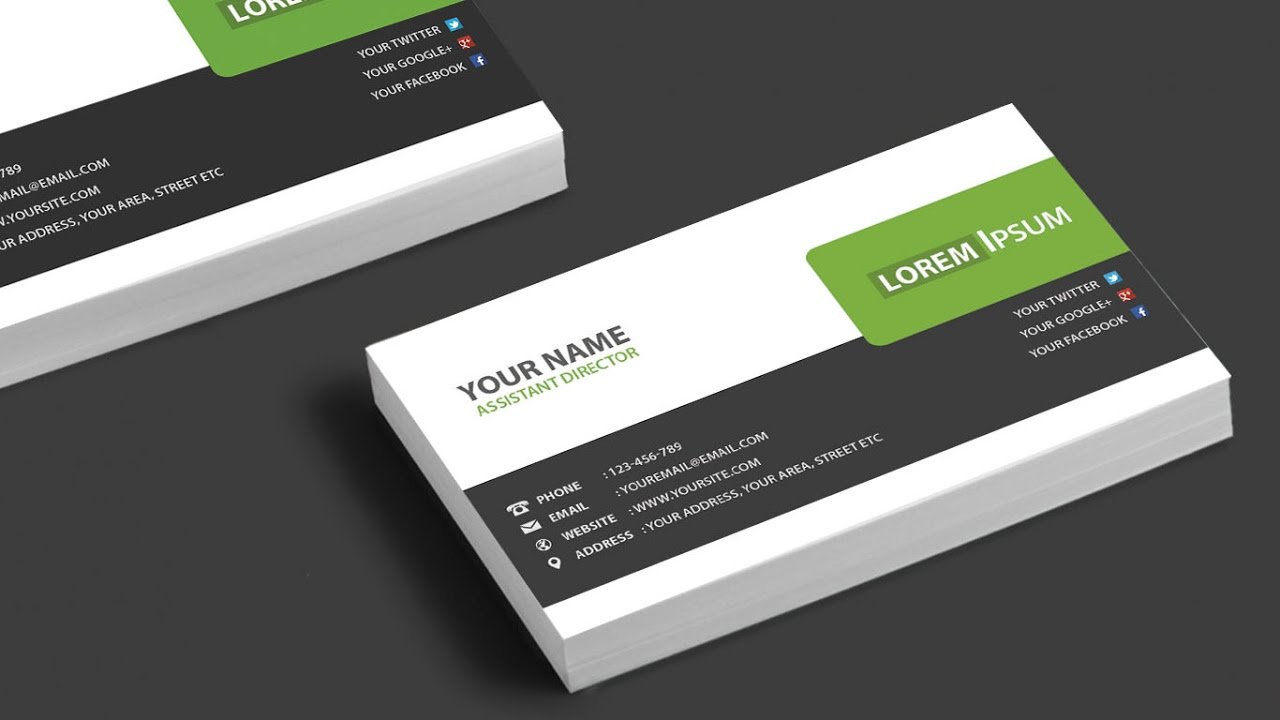 corporate business card design tutorial in adobe photoshop 5 youtube