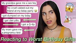 Reacting to Your WORST Birthday Presents EVER | Just Sharon