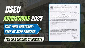 How to Do Correction in DSEU Admissions 2025 – Step by Step Process