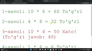 45-dars. 37-dars davomi Savol javob saytimizni davom ettiramiz! JS amaliyot ! Alicoder | alicoder.uz