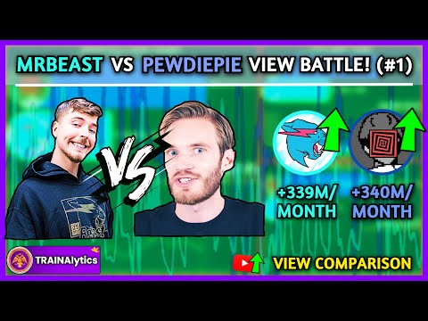 PewDiePie vs. MrBeast VIEW BATTLE: Part 1 (PewDiePie vs. T-Series, Minecraft, & More!) | 2018-2019