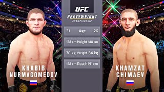 Khabib Nurmagomedov vs Khamzat Chimaev Full Fight - EA Sports UFC 4