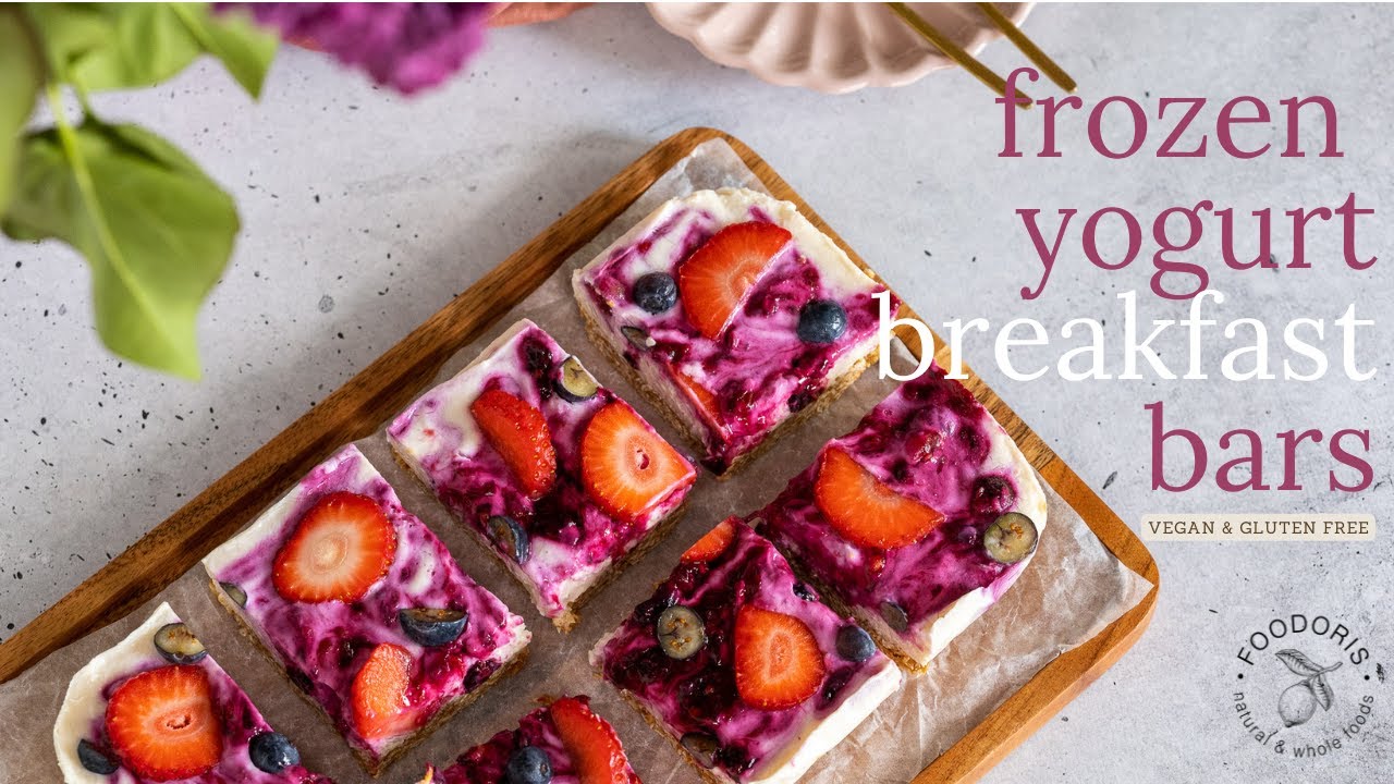 FROZEN YOGURT BREAKFAST BARS vegan // ZALEĐENE JOGURT KOCKE veganske YouTube