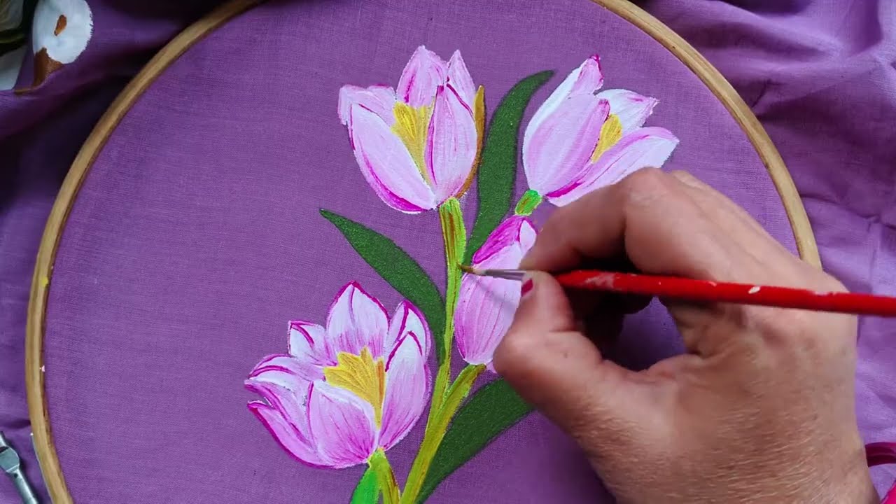 Fabric Painting Flower Design for Kurti | Full Process Video#viralvideo #youtube 