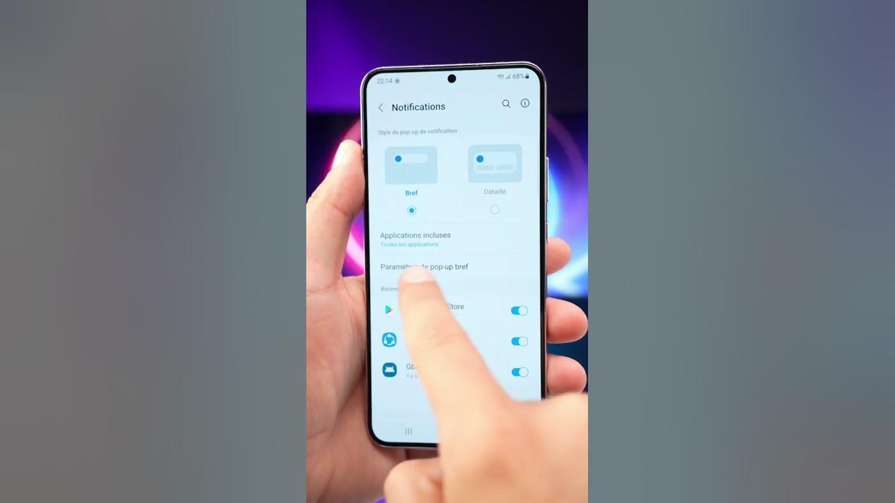 Personnaliser les animations de notifications Samsung