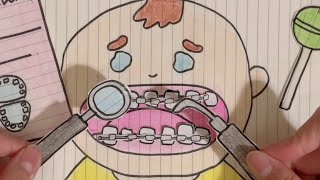 [💸paperdiy💸] Dental care🦷 paper play 치과 종이놀이 Asmr (토리와 만들기님 참고)