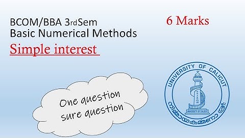 Simple Interest|3rd Sem|BBA|BCOM|Calicut University|BNM| Malayalam