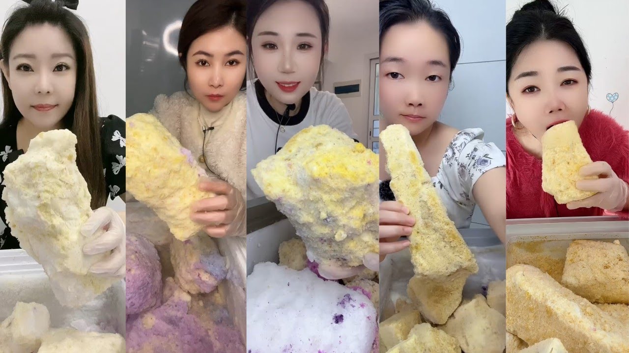 ONLY BITES🔷|| BUCKWHEAT FLAVOURED SOFT SQUEAKY  FREEZER FROST EATING COMPILATION 🧊