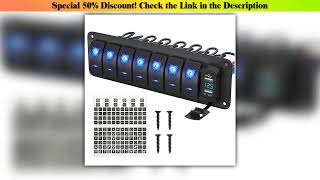 Review 7 Gang Rocker Switch Panel Marine Boat Toggle Switch Panel Waterproof with USB Charger Voltm