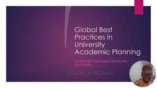 Global Best Practices in University Academic Planning