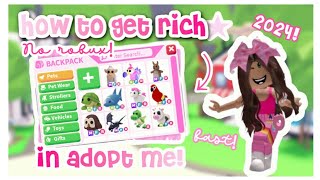 ✧.* HOW to *actually* get RICH in adopt me 2024! NO ROBUX [ @notninarblx ] ✧.*