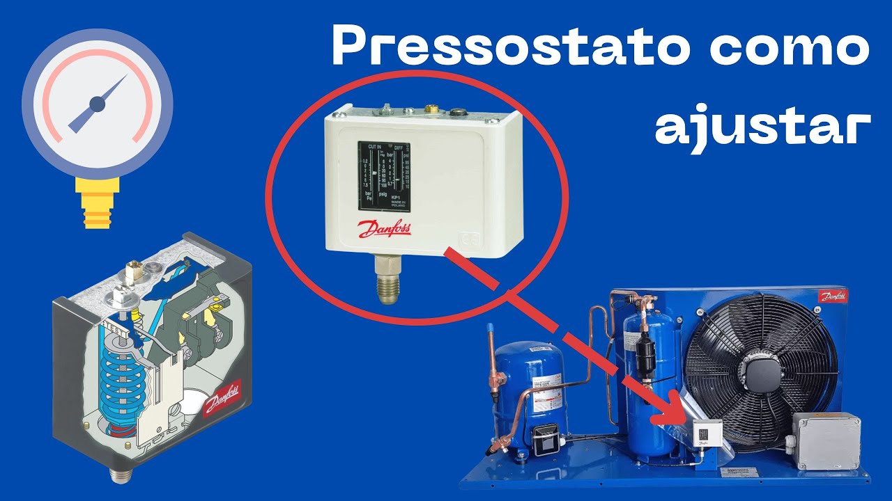 Como Regular o Pressostato de Baixa KP1 da Unidade Condensadora Danfoss ou Elgin - Pump Down