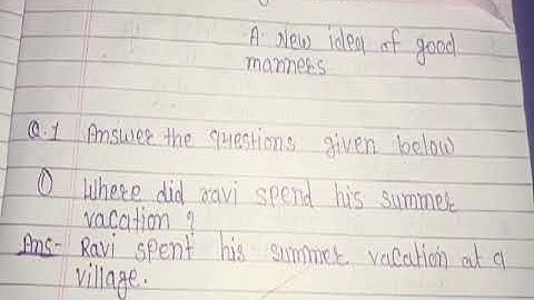 7 th class English lesson 2 a new idea of good manners