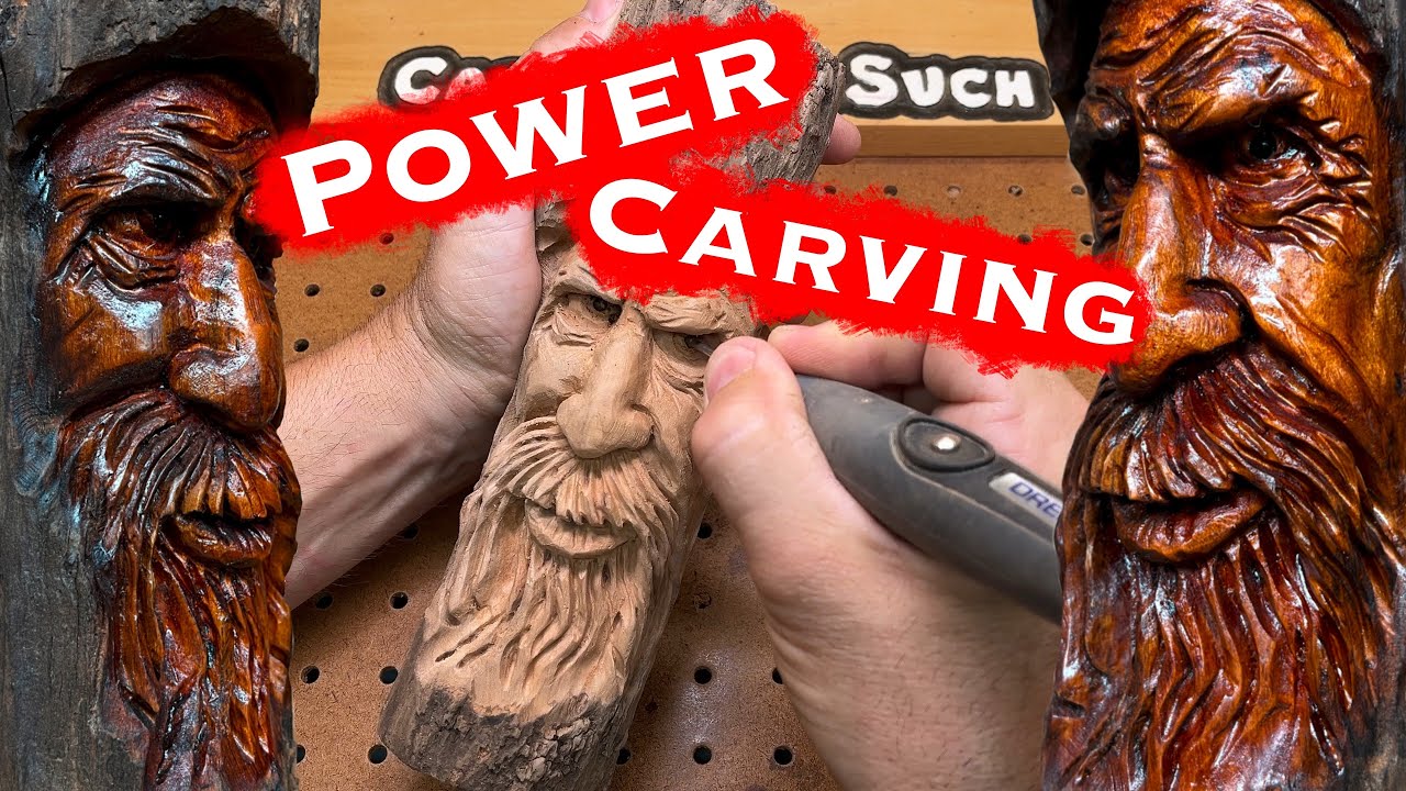 Power carving a driftwood with Kutzall - Dremel 4000 - Foredom