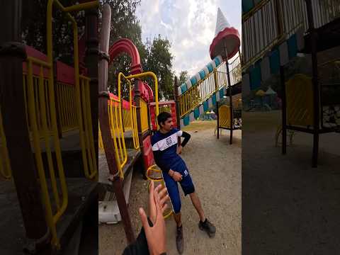 Bella ciao playground parkours friend climbing running pov