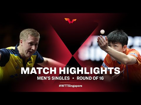 Mattias Falck vs Tomokazu Harimoto | WTT Cup Finals Singapore 2021 | MS | R16