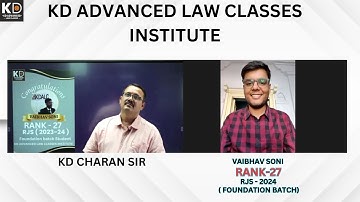 Success story of RJS VAIBHAV SONI (Rank- 27)| RJS |Strategy For Rajasthan Judicial Exam | KDALC