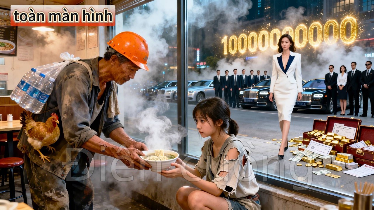 Công nhân cho cô bé ăn xin bát mì, 20 năm sau bị con bỏ rơi, cô mang sính lễ 10.000 tỷ báo ân !