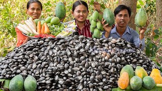 Wow! Cooking 10000 Mussels that Harvest From the Small River - Deep Fried Crispy Mussels in Village