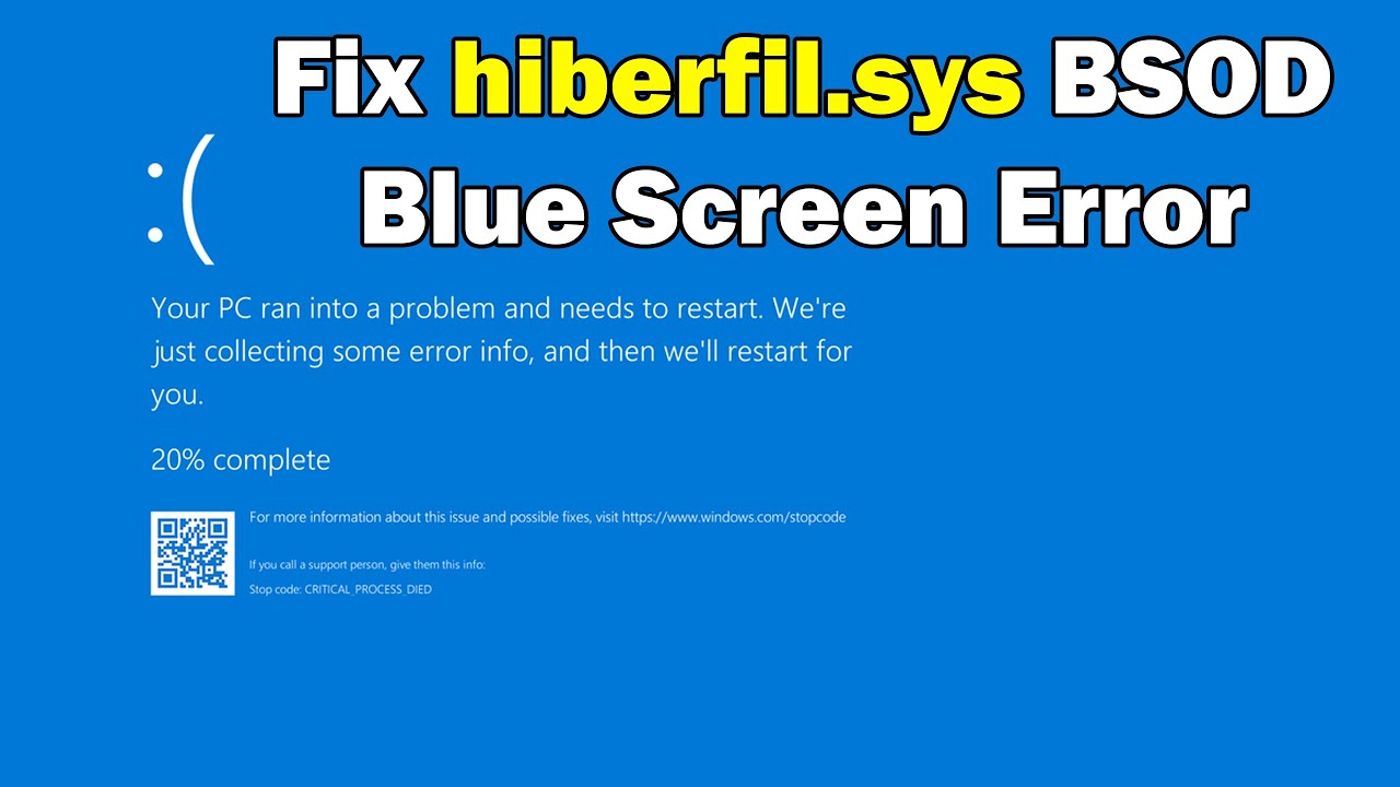 Solving hiberfil.sys Blue Screen Error Windows Troubleshooting Guide
