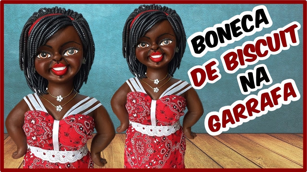 ARTESANATO COM GARRAFA DE VIDRO/ BONECA DE BISCUIT NA GARRAFA/ BISCUIT