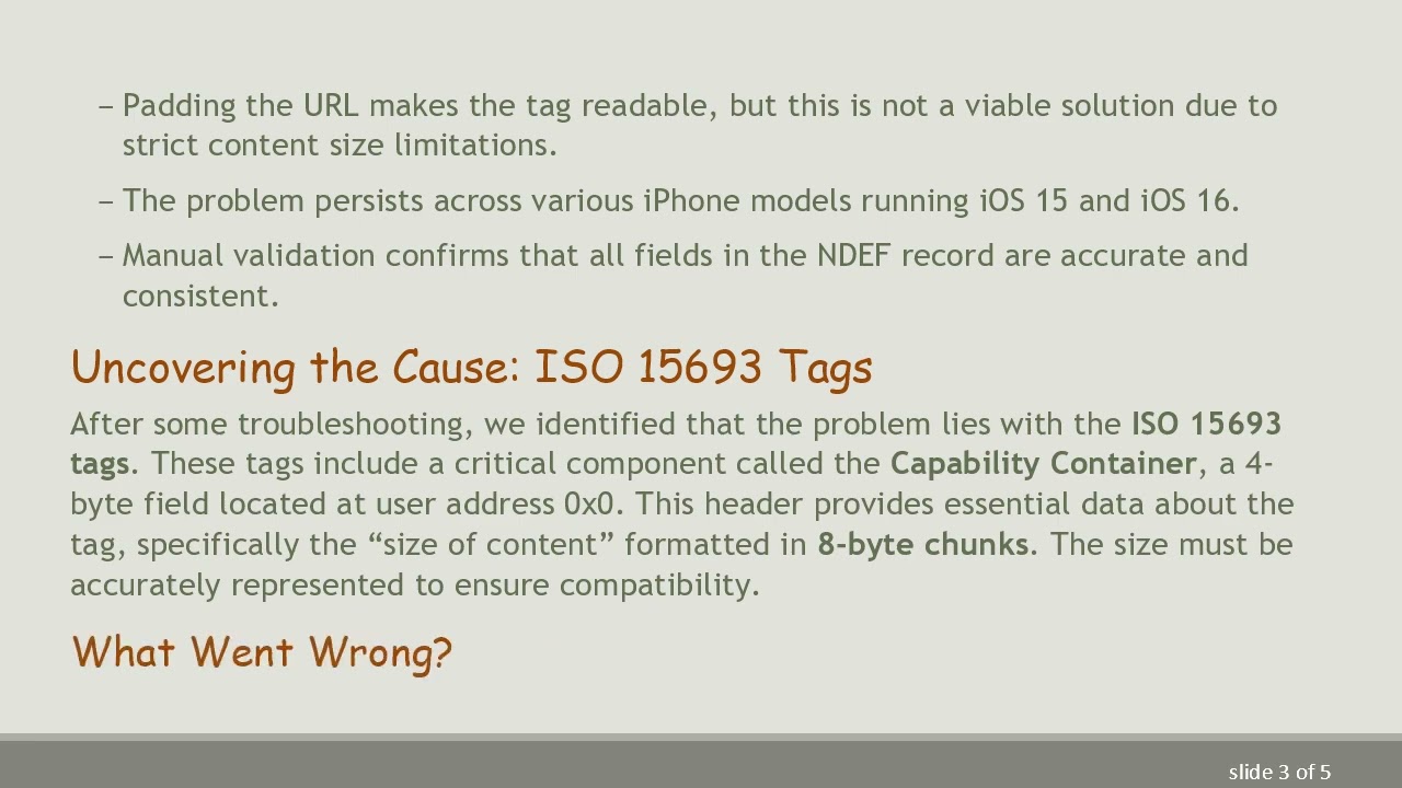 Troubleshooting: Cannot Read Specific NDEF Record with iPhone (iOS)
