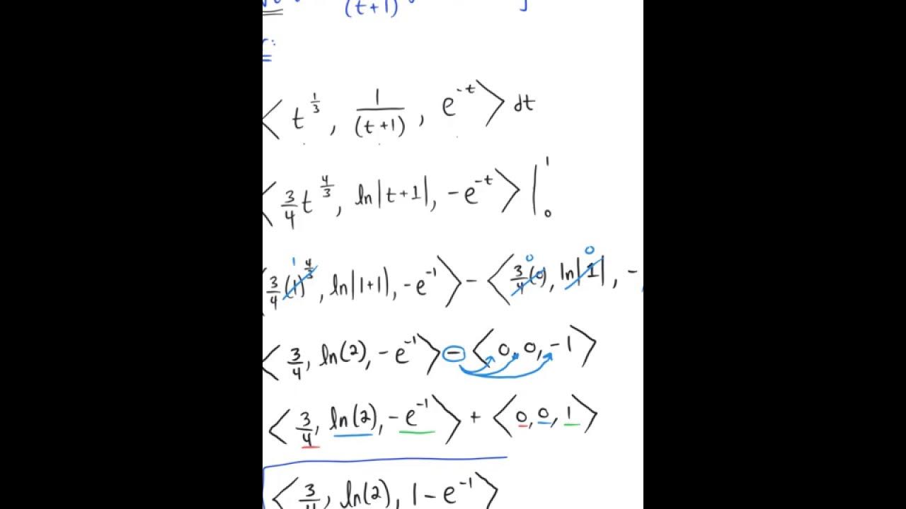 Definite Integrals of Vector-Valued Functions (Example 1) - YouTube