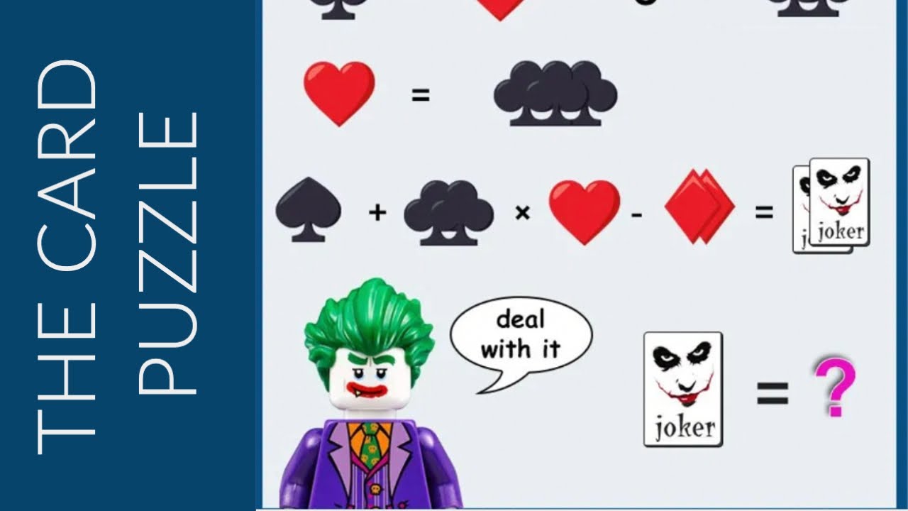 MATHS PUZZLE | THE CARD PUZZLE | 4 SUITS PUZZLE | FIND THE JOKER PUZZLE |  STEP BY STEP SOLUTION - YouTube
