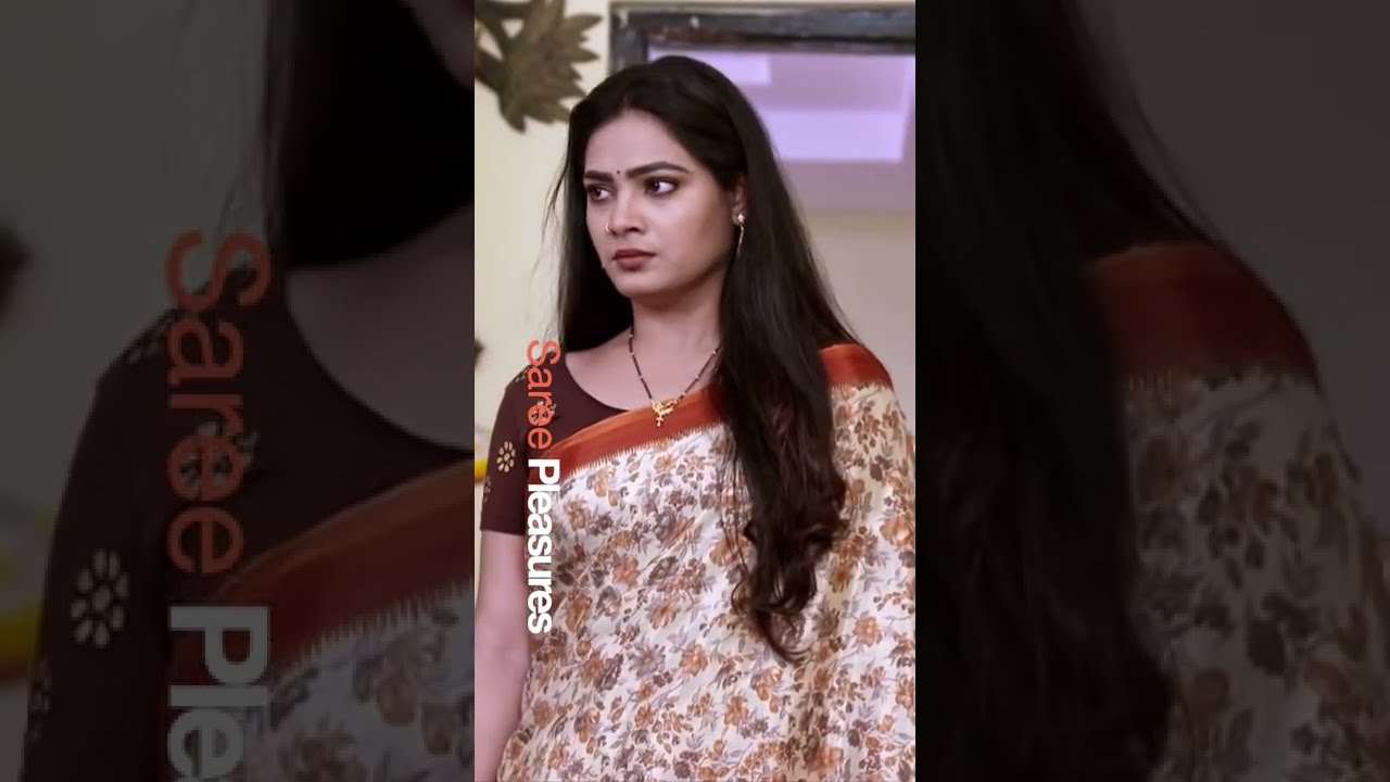 182 Full: Hot Aunty | Crepe Satin Saree | Hot bhabhi dewar | Telugu TV serial actress hot saree