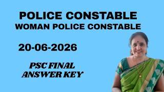 Police Constable Armed Police Battalion/Woman Police Constable PSC FINAL ANSWER KEY 06/20/2026