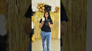 🖤🤍 Birthday Decoration Ideas At Home using Fevicol Glue Drops,#balloon,#music,#birthday,#viralvideo