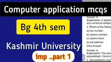 computer application imp mcqs 4th sem || part 1|| 4th sem important mcqs computer application