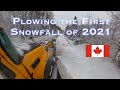 Plowing the first big snowfall of the year