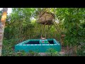 Girl Live Off The Grid, Build The Most Amazing Swimming Pool For My Bamboo Tree House