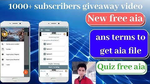 1k+ subs giveaway video with a quiz app aia file by Gyan State ( Divyanshu Nigam )