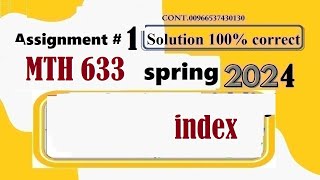 mth 633 assignment 1 solution spring 2024|mth633 assignment 1 solution spring 2024|trend in index