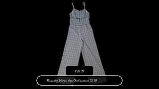 Missguided Womens Grey Check Jumpsuit Uk 10