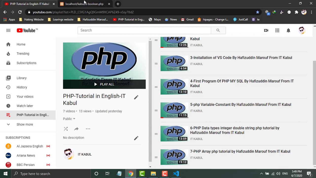 php boolean  2022  8-PHP  Boolean php English tutorial by Hafizuddin Marouf from IT Kabul