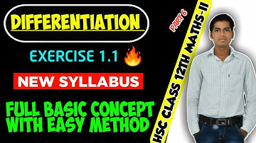 New Syllabus 🔥 Differentiation Exercise 1.1 Part 6 class 12th Maths 2 Mahararashtra state board HSC