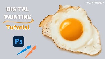 How to Paint a Realistic Fried Egg in Photoshop | Step-by-Step Digital Painting Tutorial