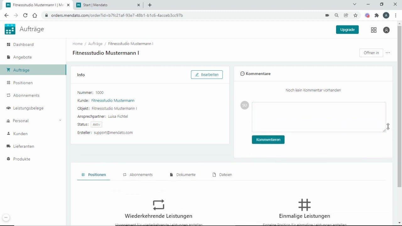 Update New Anleitung Teil 2 von 9: Auftrag erstellen