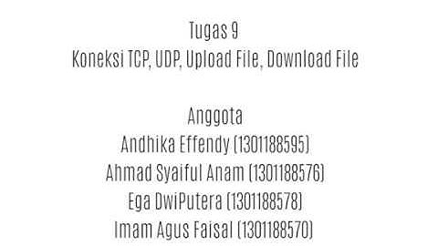 Koneksi TCP, UDP, Upload File, Download File Python 3