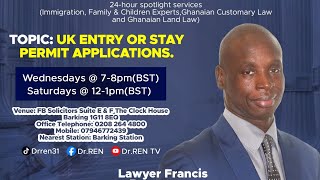 Topic:UK Entry or Stay Permit Applications. Call FB SOLICITORS: 0208 2644800 / 07946772439