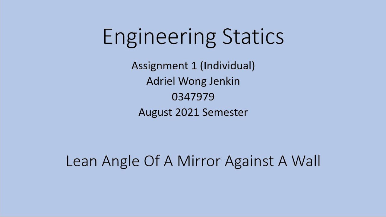 Lean angle of a mirror against a wall