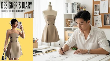 ✂️🪡[CÁCH VẼ RẬP] Váy Cúp Ngực Xòe Nhấn Eo - Thiết Kế 2 Hàng Cúc🔥