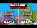 I Survived 100 Days of Hardcore Minecraft as a Fish... (in 10 minutes)