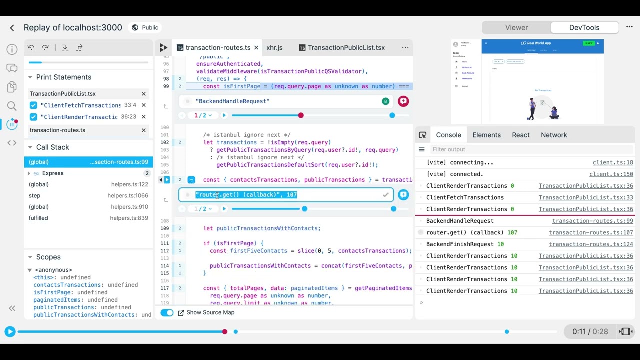 Full Stack Debugging Demo 🛠️